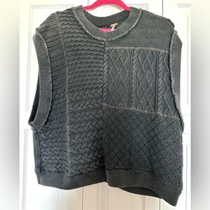 Free People Cable Knit Sweater Vest